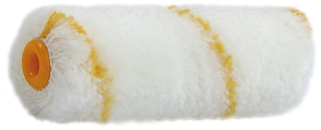 Валик малярный 10см D16мм d6мм полиамид желтые полосы T4P 0405033 Валик малярный 10см D16мм d6мм полиамид желтые полосы T4P 0405033