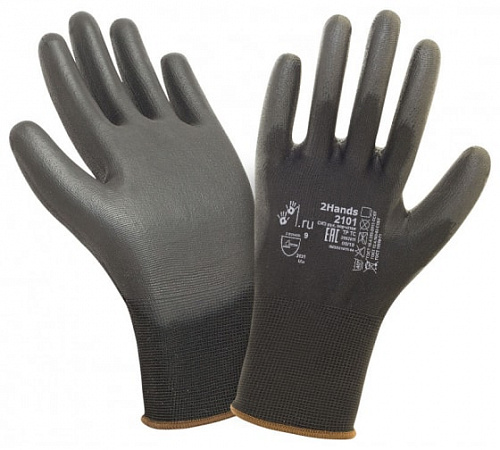Перчатки нейлон с полиуретаном 2Hands Air 2101 черные 2101BLK-10 Перчатки нейлон с полиуретаном 2Hands Air 2101 черные 2101BLK-10