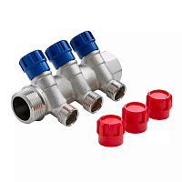 Коллектор с вент. 3 вых. х 1х 1/2 НР никель (1/20) VALFEX VF.560.N.0603