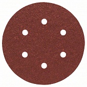 Круг шлифовальный по дереву, краске (5 шт; 150 мм; К40; 6 отверстий) Bosch 2608605085